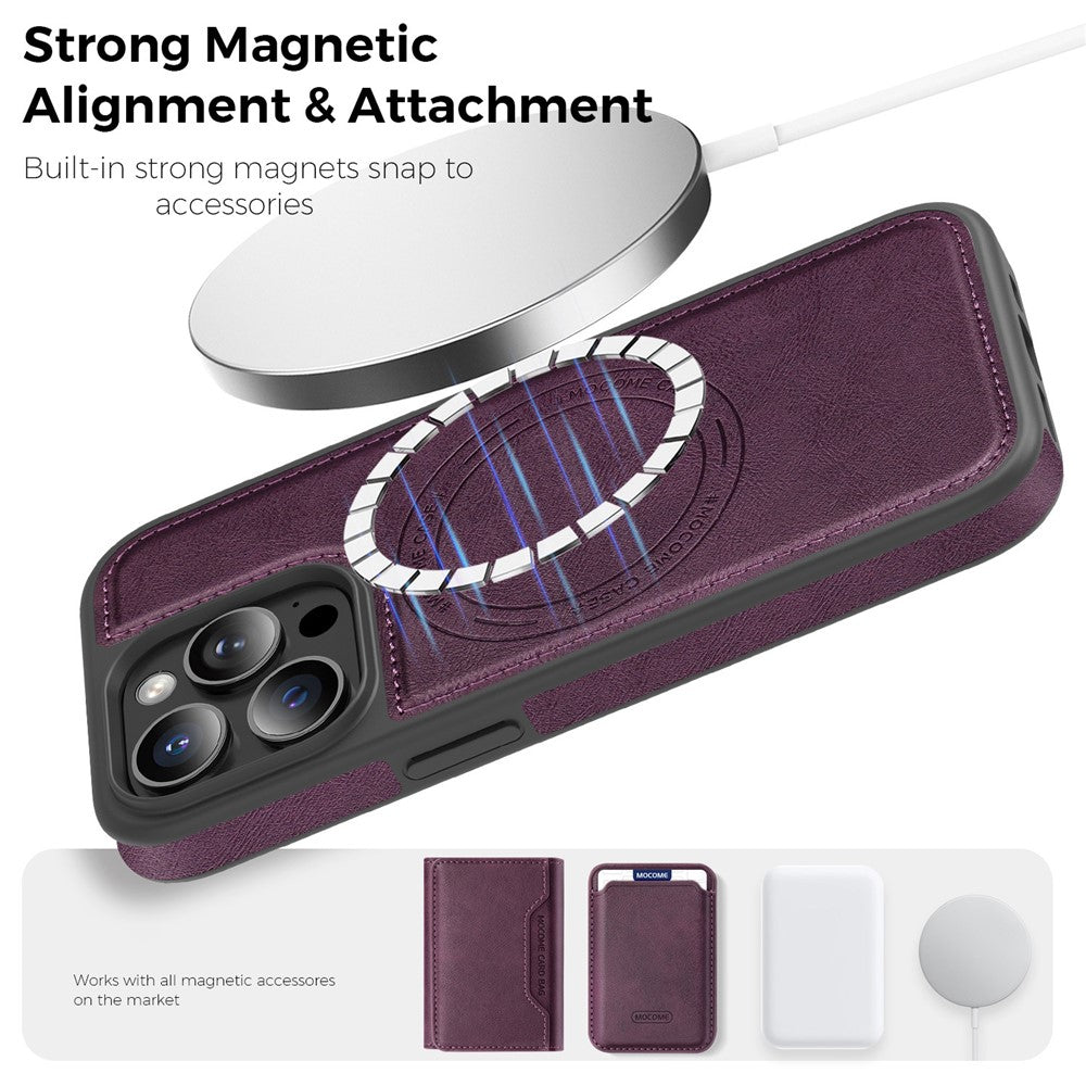 For iPhone 15 Pro Case Compatible with MagSafe Leather Back Phone Cover