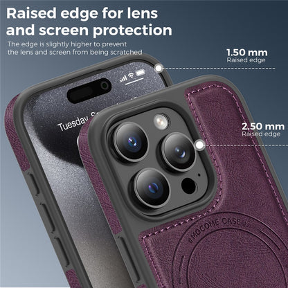 For iPhone 15 Pro Case Compatible with MagSafe Leather Back Phone Cover