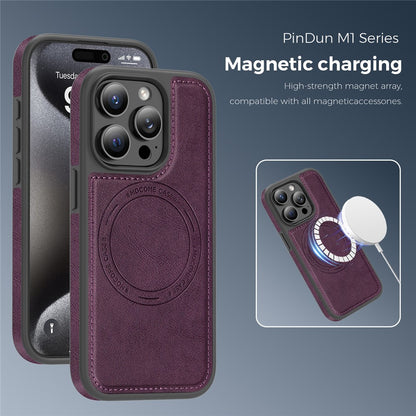 For iPhone 15 Pro Case Compatible with MagSafe Leather Back Phone Cover