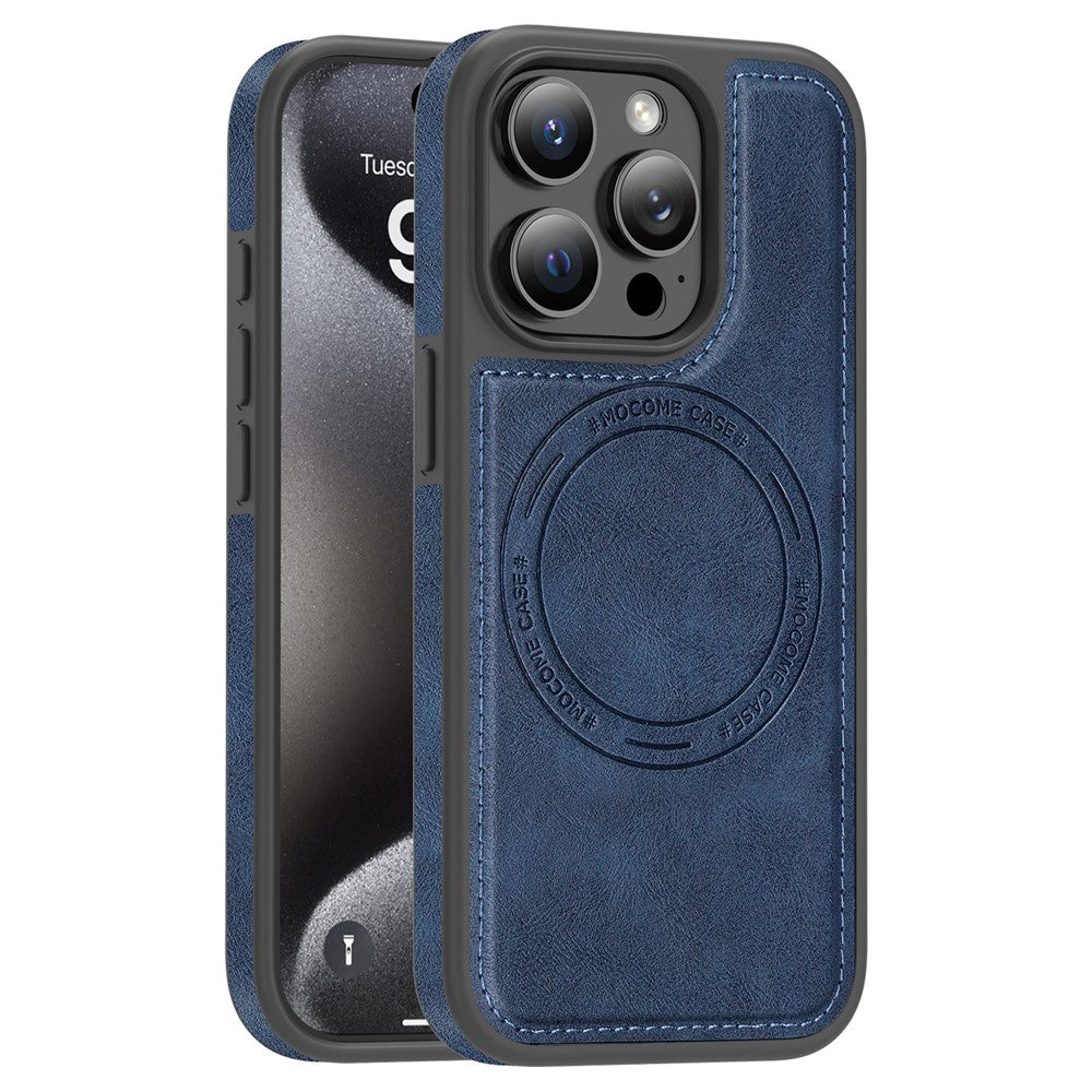 For iPhone 15 Pro Case Compatible with MagSafe Leather Back Phone Cover