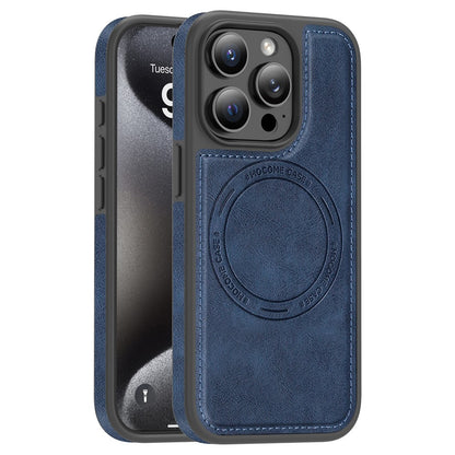 For iPhone 15 Pro Case Compatible with MagSafe Leather Back Phone Cover