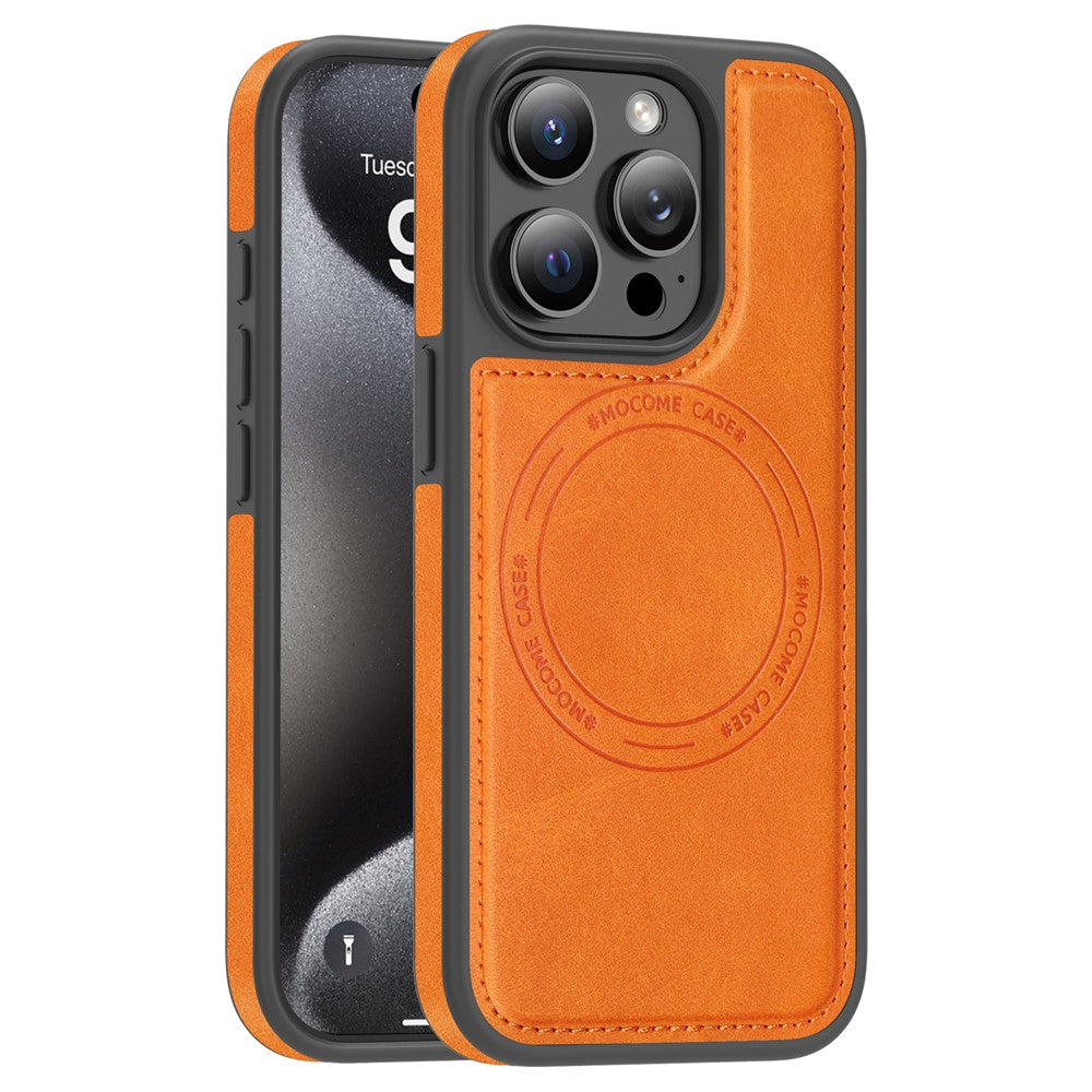 For iPhone 15 Pro Case Compatible with MagSafe Leather Back Phone Cover