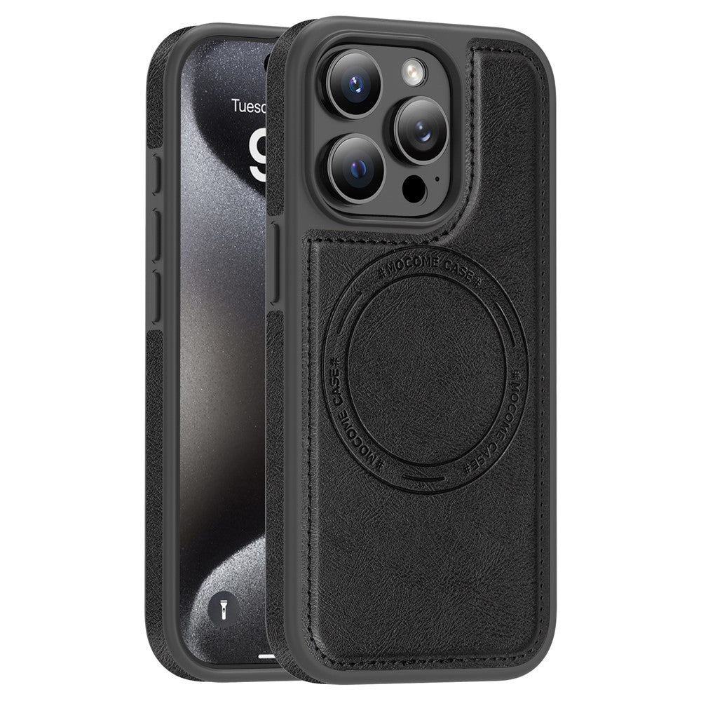 For iPhone 15 Pro Case Compatible with MagSafe Leather Back Phone Cover