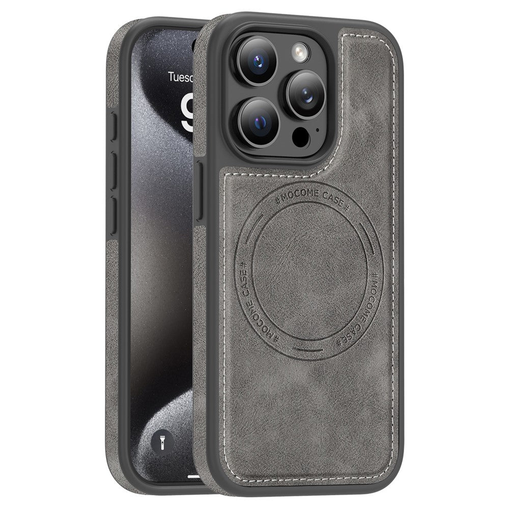 For iPhone 15 Pro Case Compatible with MagSafe Leather Back Phone Cover