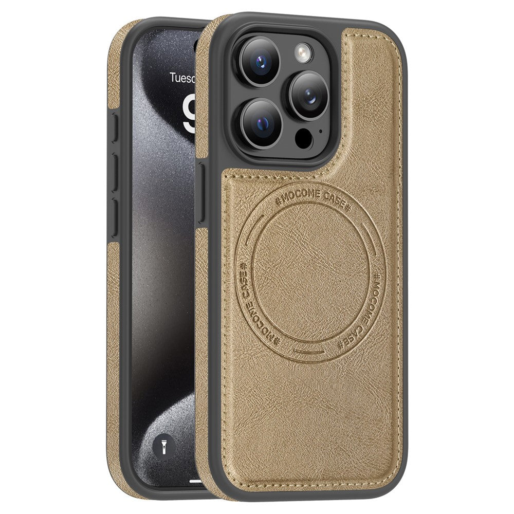 For iPhone 15 Pro Case Compatible with MagSafe Leather Back Phone Cover