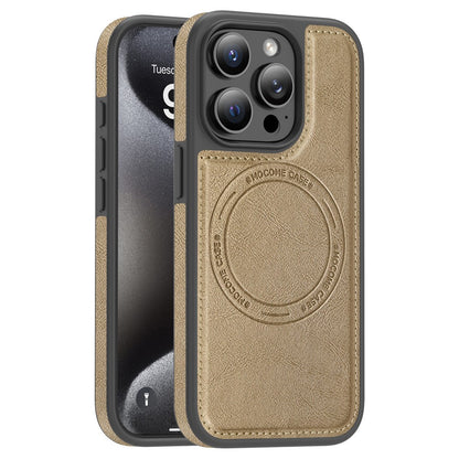 For iPhone 15 Pro Case Compatible with MagSafe Leather Back Phone Cover