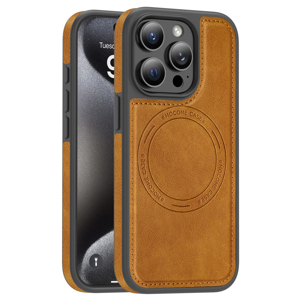 For iPhone 15 Pro Case Compatible with MagSafe Leather Back Phone Cover