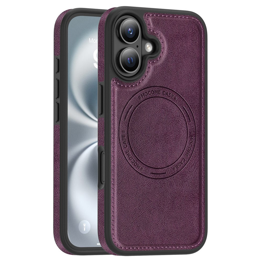 For iPhone 16 Case Compatible with MagSafe Leather Back Phone Cover