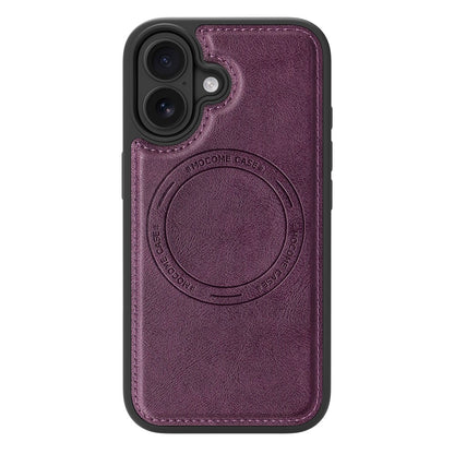 For iPhone 16 Case Compatible with MagSafe Leather Back Phone Cover