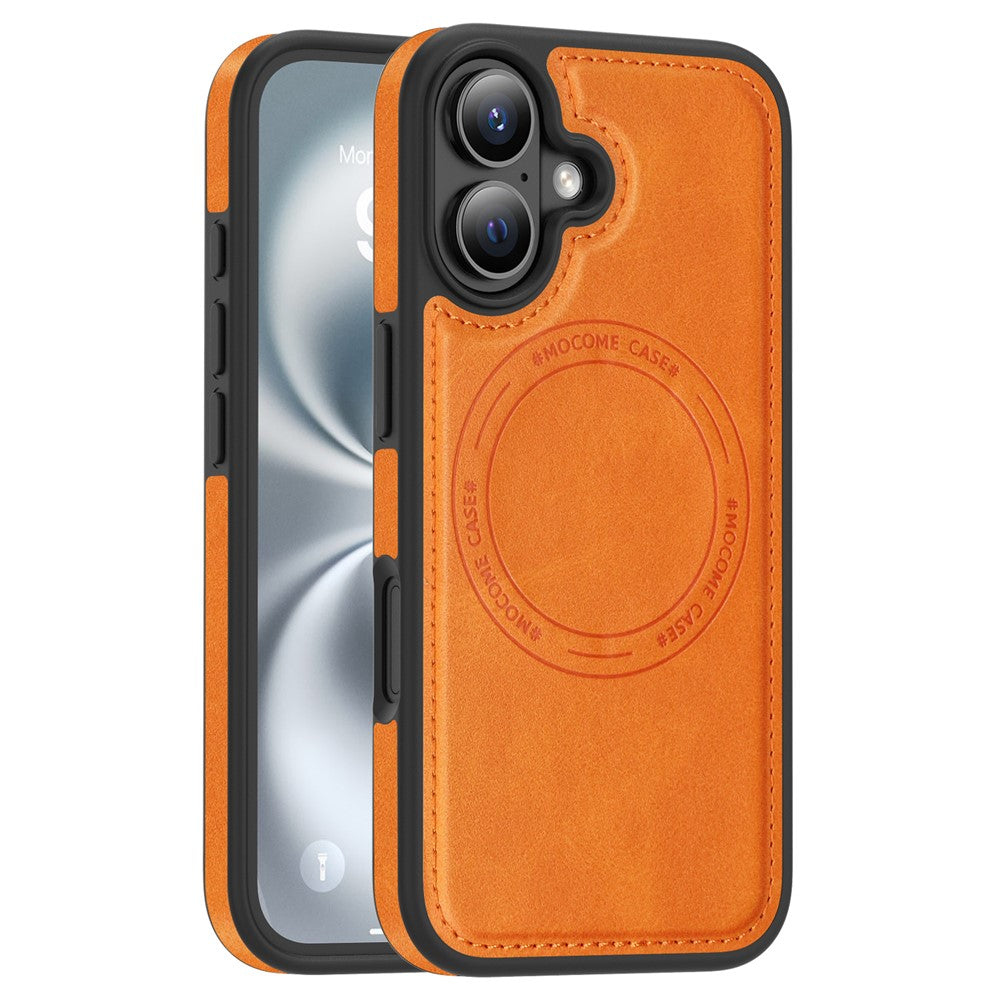 For iPhone 16 Case Compatible with MagSafe Leather Back Phone Cover