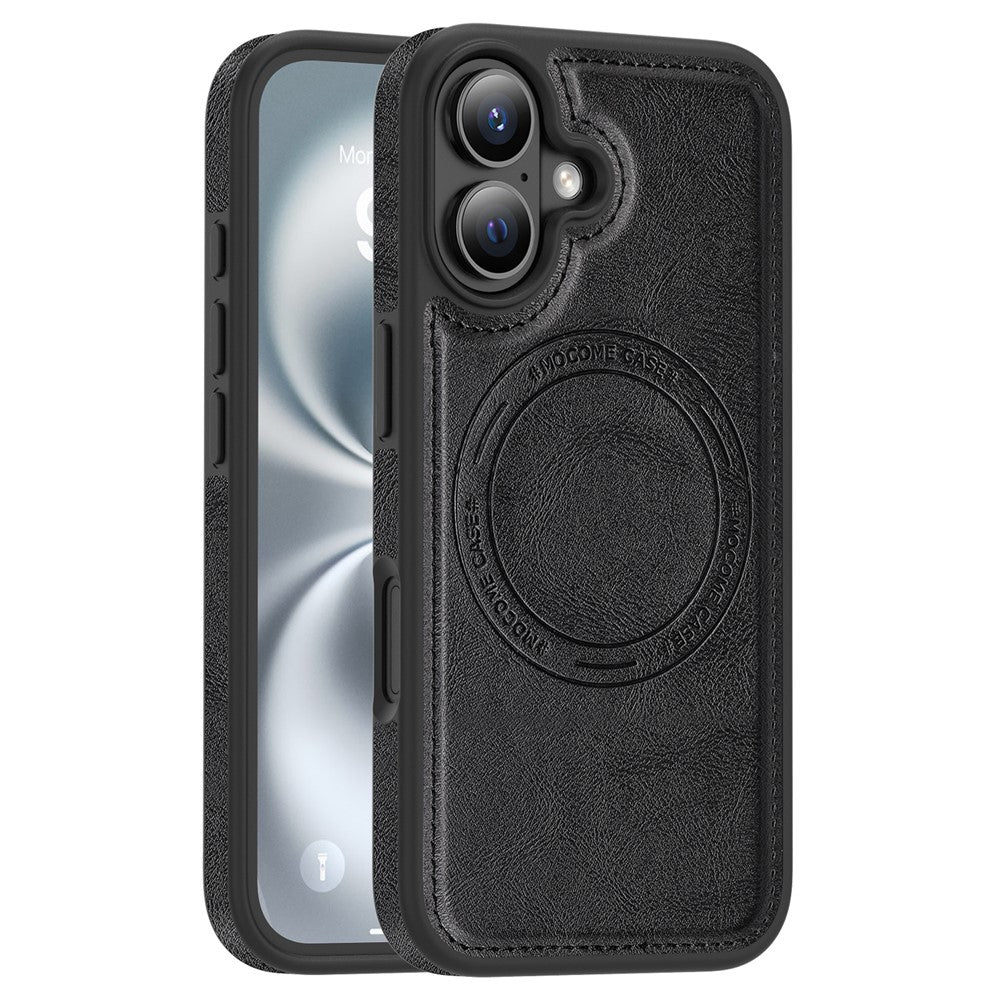 For iPhone 16 Case Compatible with MagSafe Leather Back Phone Cover