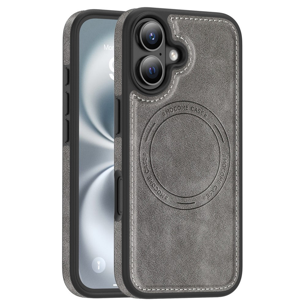 For iPhone 16 Case Compatible with MagSafe Leather Back Phone Cover