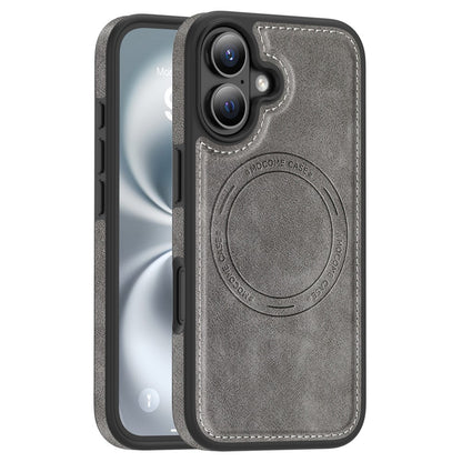For iPhone 16 Case Compatible with MagSafe Leather Back Phone Cover