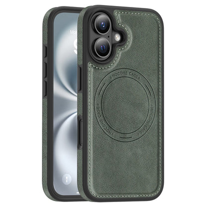 For iPhone 16 Case Compatible with MagSafe Leather Back Phone Cover