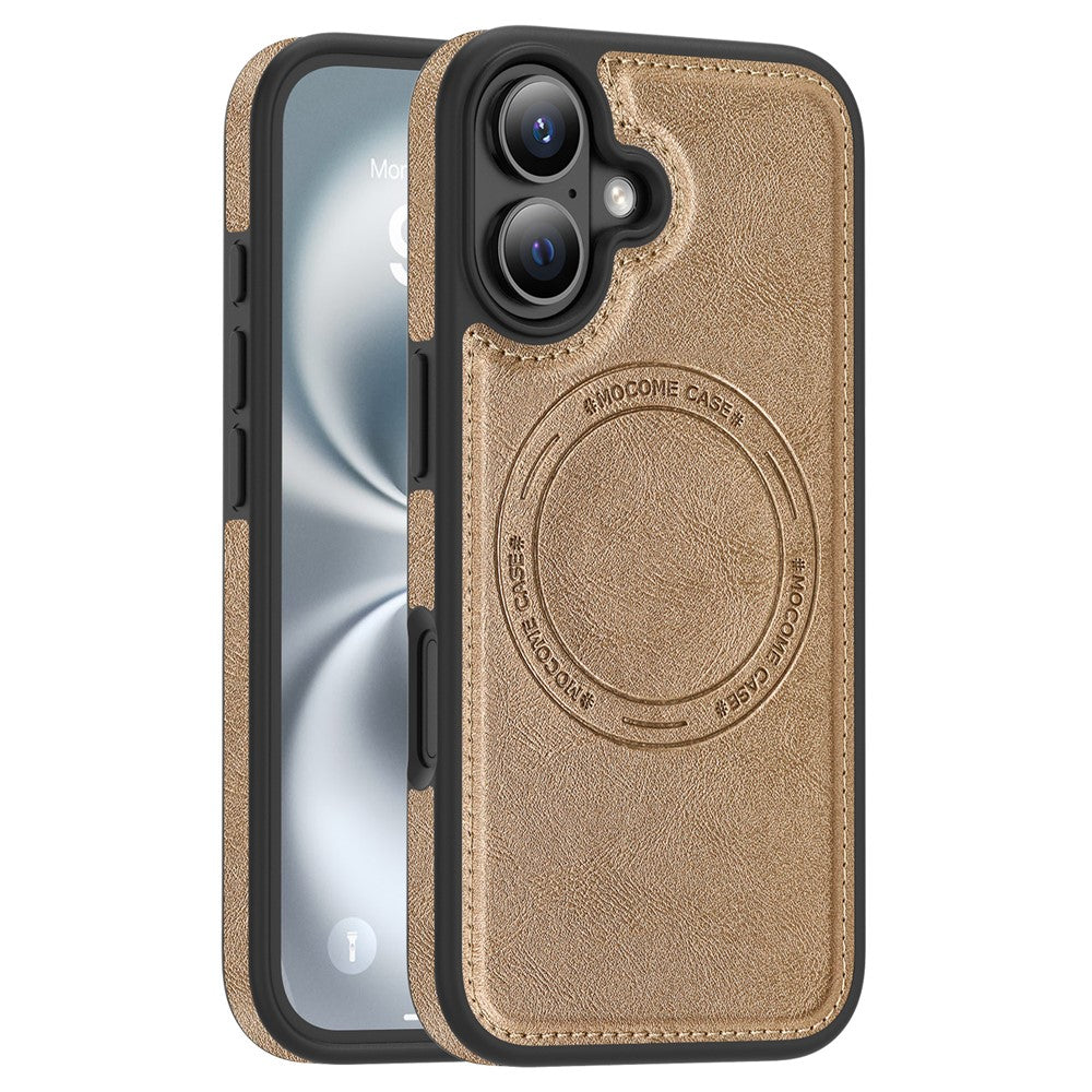 For iPhone 16 Case Compatible with MagSafe Leather Back Phone Cover