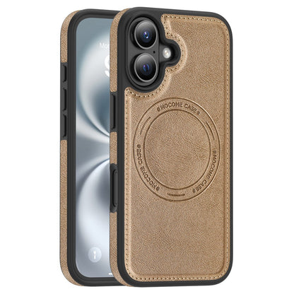 For iPhone 16 Case Compatible with MagSafe Leather Back Phone Cover
