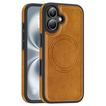 For iPhone 16 Case Compatible with MagSafe Leather Back Phone Cover