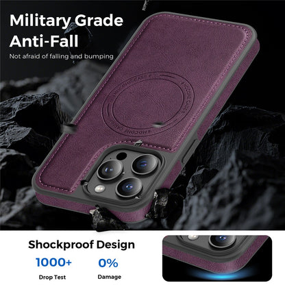 For iPhone 15 Pro Max Case Compatible with MagSafe Leather Back Phone Cover
