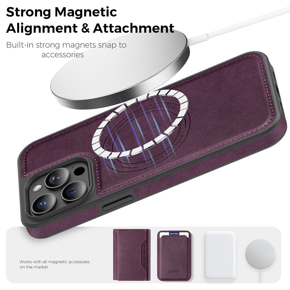 For iPhone 15 Pro Max Case Compatible with MagSafe Leather Back Phone Cover