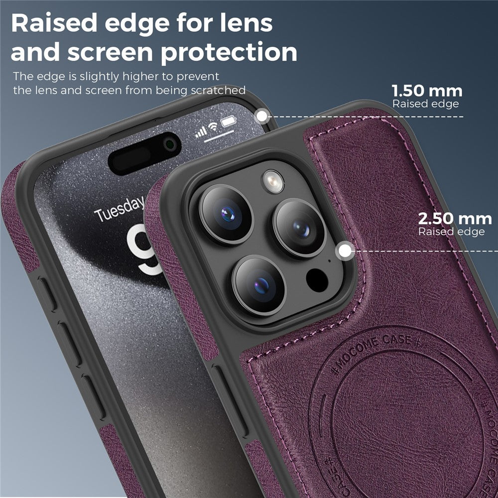 For iPhone 15 Pro Max Case Compatible with MagSafe Leather Back Phone Cover