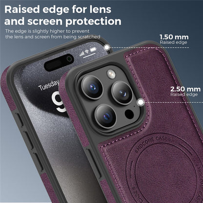 For iPhone 15 Pro Max Case Compatible with MagSafe Leather Back Phone Cover