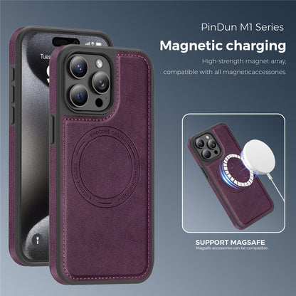 For iPhone 15 Pro Max Case Compatible with MagSafe Leather Back Phone Cover