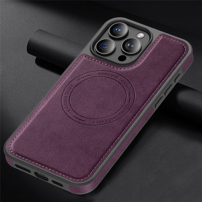 For iPhone 15 Pro Max Case Compatible with MagSafe Leather Back Phone Cover