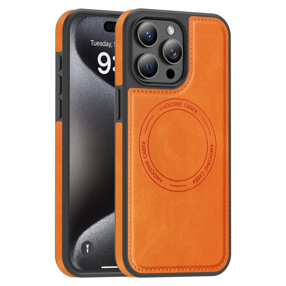 For iPhone 15 Pro Max Case Compatible with MagSafe Leather Back Phone Cover