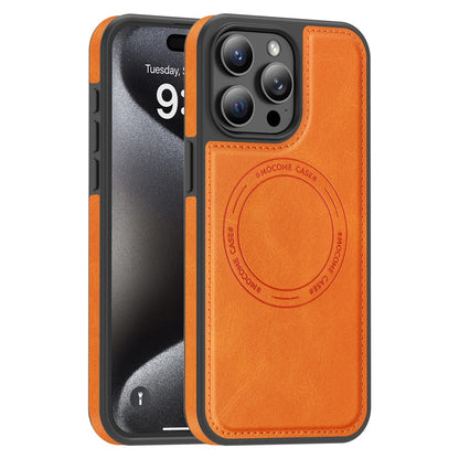 For iPhone 15 Pro Max Case Compatible with MagSafe Leather Back Phone Cover
