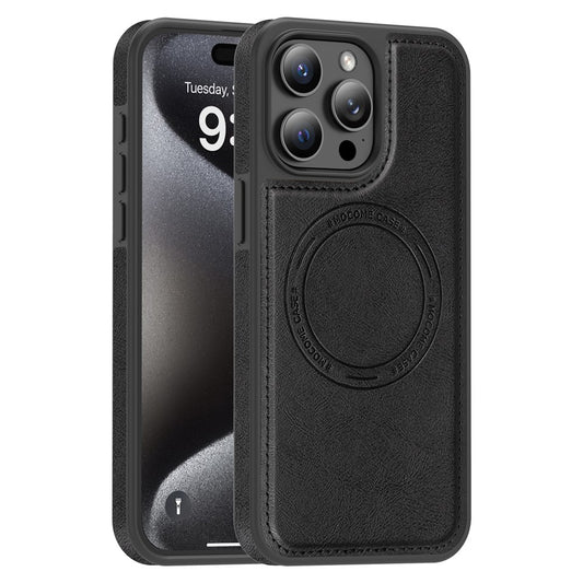For iPhone 15 Pro Max Case Compatible with MagSafe Leather Back Phone Cover