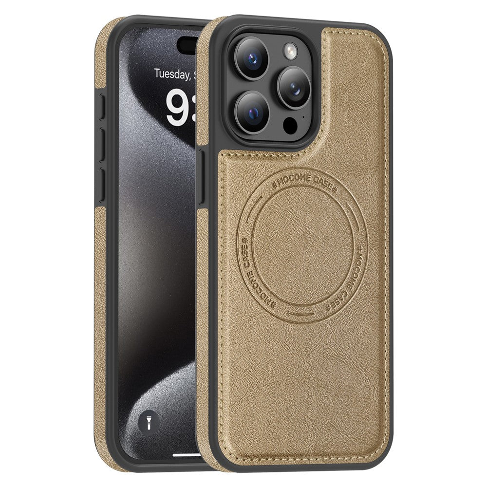 For iPhone 15 Pro Max Case Compatible with MagSafe Leather Back Phone Cover