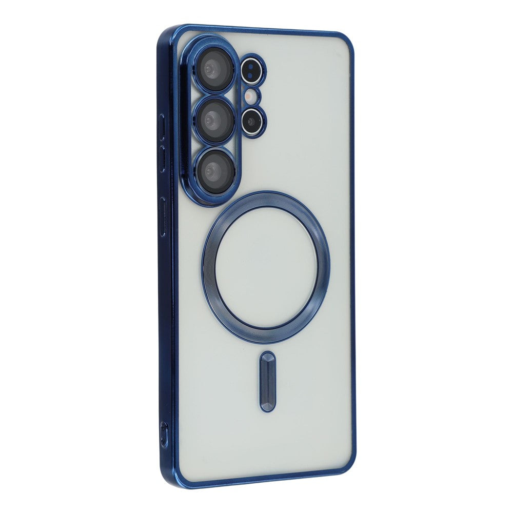 For Samsung Galaxy S25 Ultra Magnetic Case Electroplated TPU Phone Cover with Lens Film