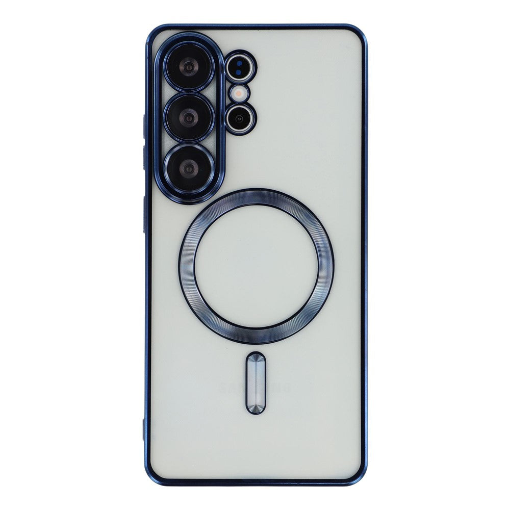 For Samsung Galaxy S25 Ultra Magnetic Case Electroplated TPU Phone Cover with Lens Film