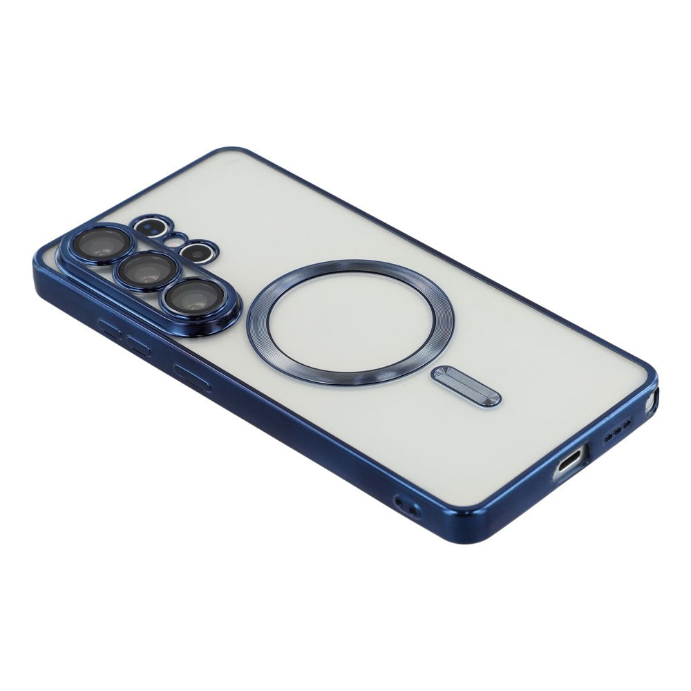 For Samsung Galaxy S25 Ultra Magnetic Case Electroplated TPU Phone Cover with Lens Film