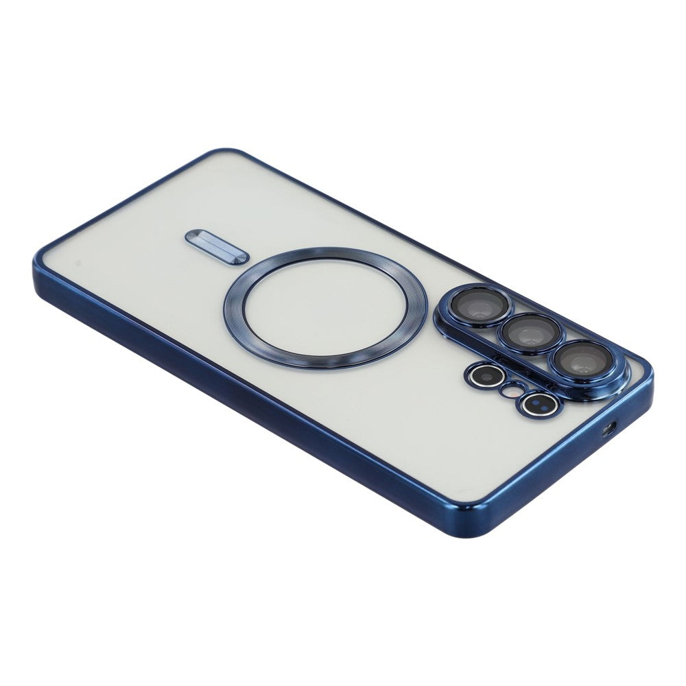 For Samsung Galaxy S25 Ultra Magnetic Case Electroplated TPU Phone Cover with Lens Film