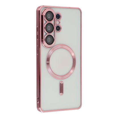 For Samsung Galaxy S25 Ultra Magnetic Case Electroplated TPU Phone Cover with Lens Film