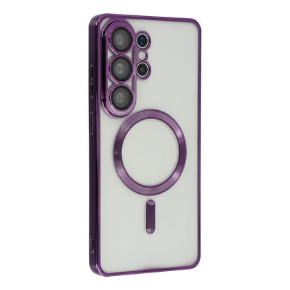 For Samsung Galaxy S25 Ultra Magnetic Case Electroplated TPU Phone Cover with Lens Film