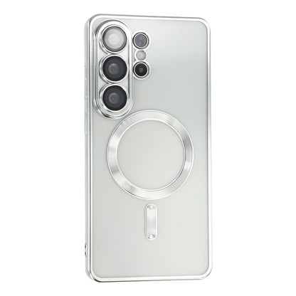 For Samsung Galaxy S25 Ultra Magnetic Case Electroplated TPU Phone Cover with Lens Film