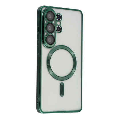 For Samsung Galaxy S25 Ultra Magnetic Case Electroplated TPU Phone Cover with Lens Film