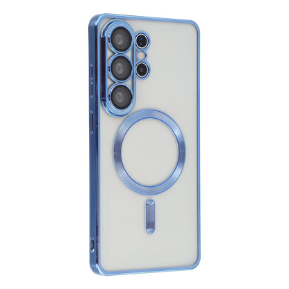 For Samsung Galaxy S25 Ultra Magnetic Case Electroplated TPU Phone Cover with Lens Film