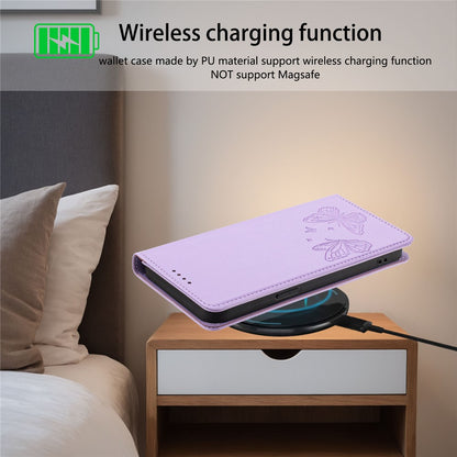 For Samsung Galaxy S26 Ultra Wallet Case RFID Blocking Butterfly Imprinted Magnetic Flip Leather Cover