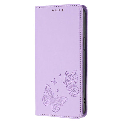 For Samsung Galaxy S26 Ultra Wallet Case RFID Blocking Butterfly Imprinted Magnetic Flip Leather Cover