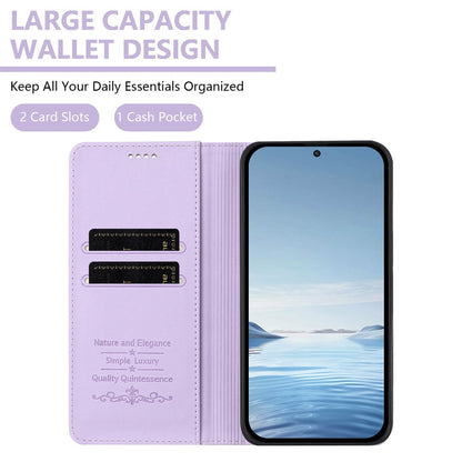 For Samsung Galaxy S26 Ultra Wallet Case RFID Blocking Butterfly Imprinted Magnetic Flip Leather Cover