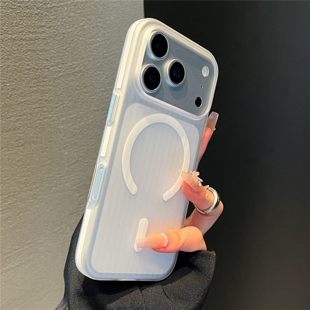 For iPhone 17 Pro Magnetic Phone Case Matte Texture Shockproof Protective PC Cover Compatible with MagSafe