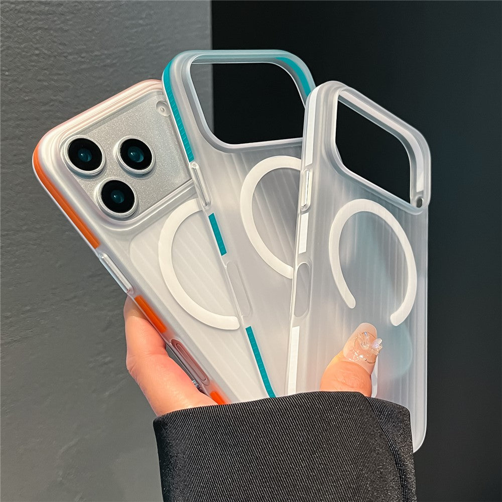 For iPhone 17 Pro Magnetic Phone Case Matte Texture Shockproof Protective PC Cover Compatible with MagSafe