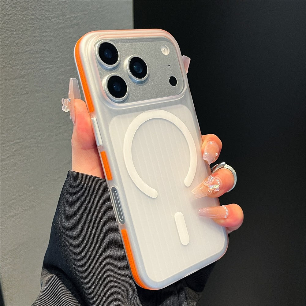 For iPhone 17 Pro Magnetic Phone Case Matte Texture Shockproof Protective PC Cover Compatible with MagSafe