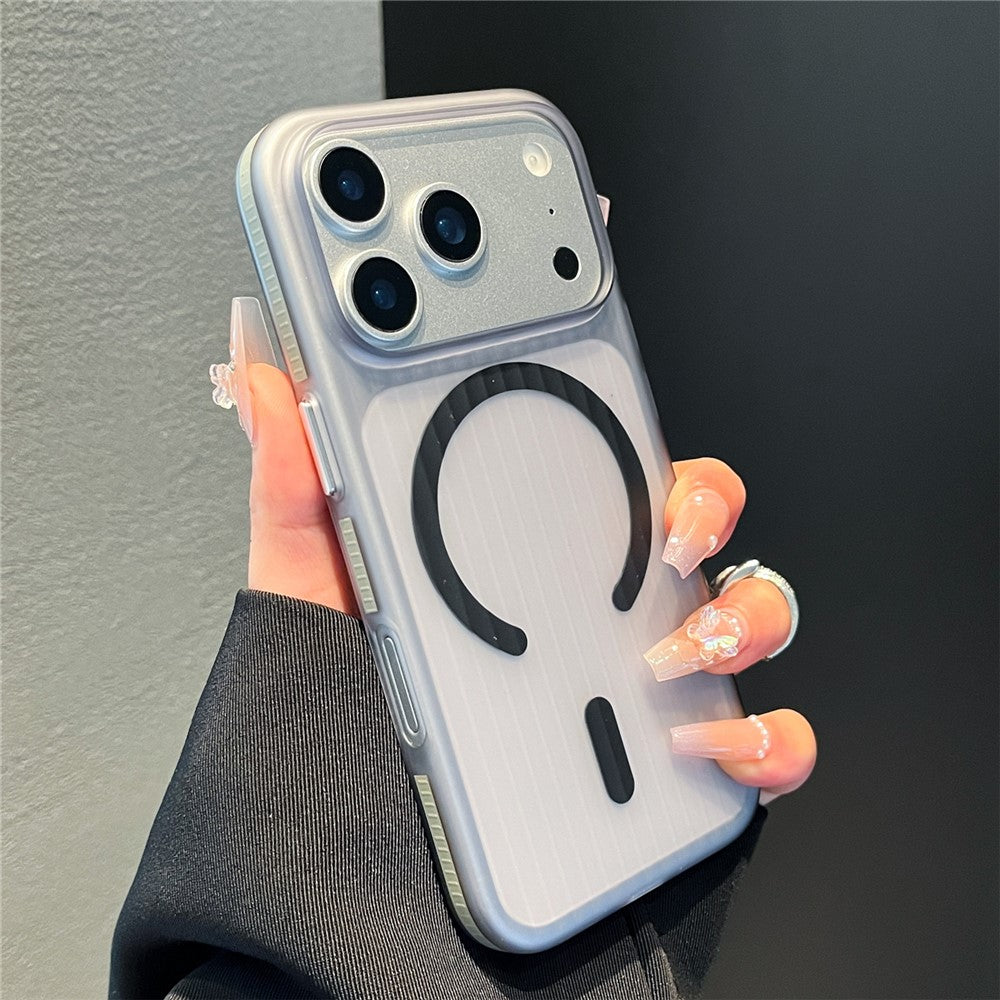 For iPhone 17 Pro Magnetic Phone Case Matte Texture Shockproof Protective PC Cover Compatible with MagSafe