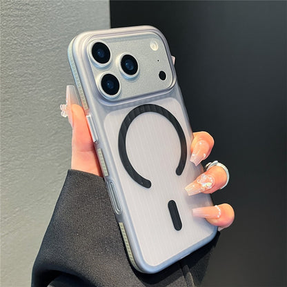 For iPhone 17 Pro Magnetic Phone Case Matte Texture Shockproof Protective PC Cover Compatible with MagSafe