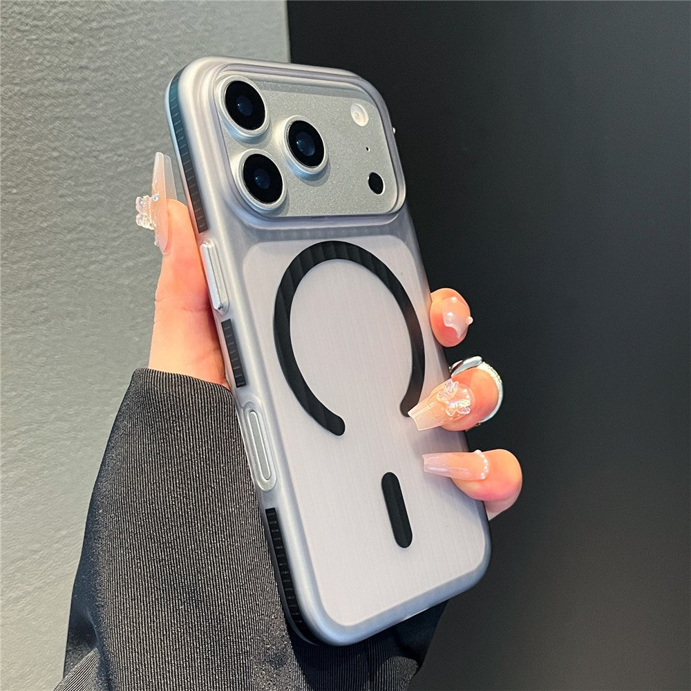 For iPhone 17 Pro Magnetic Phone Case Matte Texture Shockproof Protective PC Cover Compatible with MagSafe