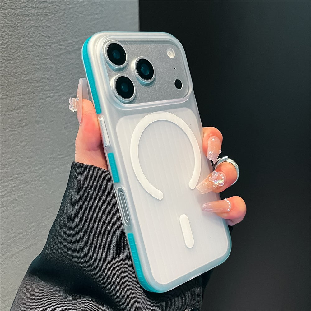 For iPhone 17 Pro Magnetic Phone Case Matte Texture Shockproof Protective PC Cover Compatible with MagSafe